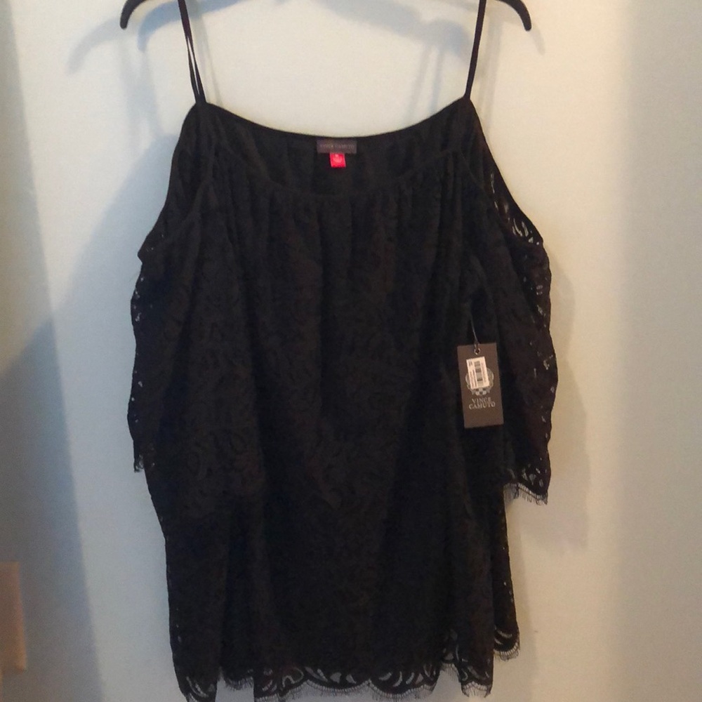 Vince Camuto Blk Lace Top.